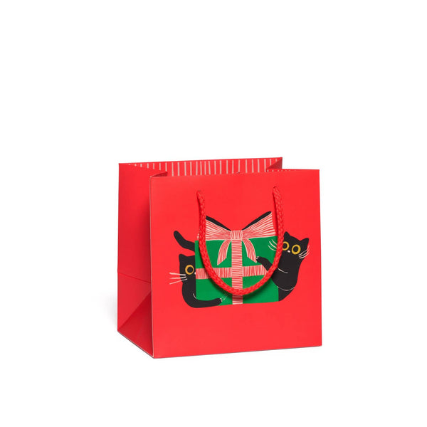 Holiday Black Cat Small Gift Bag