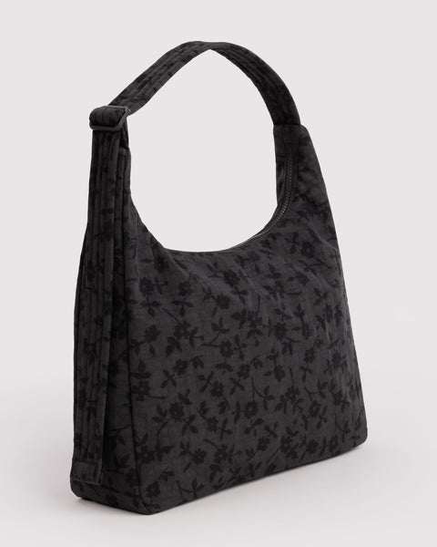 Nylon Shoulder Bag - Charcoal Ditsy Floral