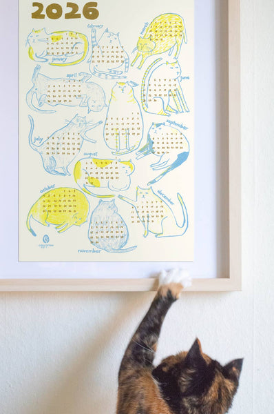 Cats 2026 Calendar Risograph Print