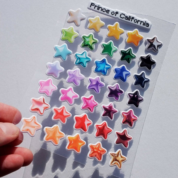 Puffy Rainbow Star Sticker Sheet