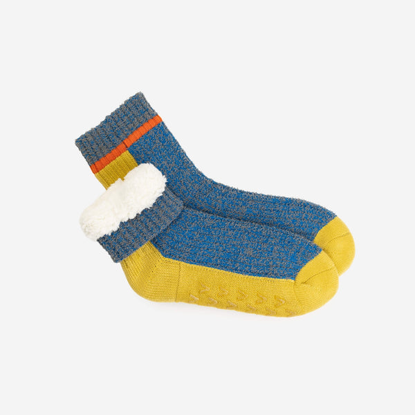 Color Ragg House Socks - Golden Olive Cobalt