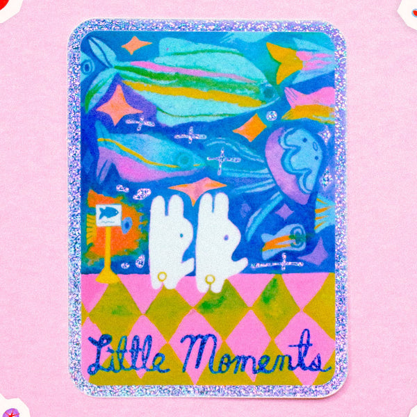 'Little Moments' Glitter Vinyl Sticker