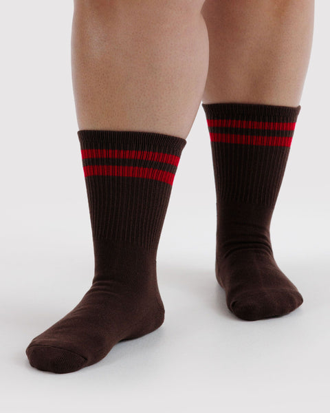 Ribbed Socks - Coffee Stripe