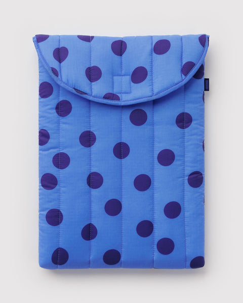 Puffy Laptop Sleeve 13"/14" - Blue Polka Dot