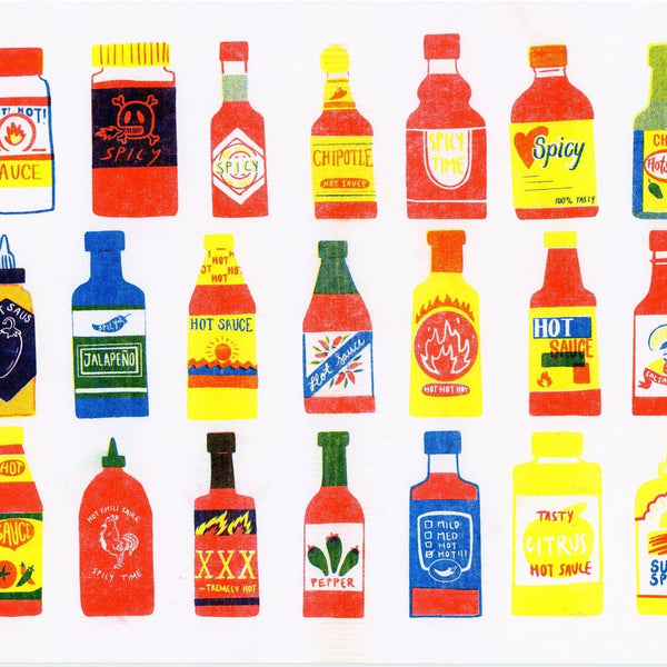 Hot Sauce Risograph Print