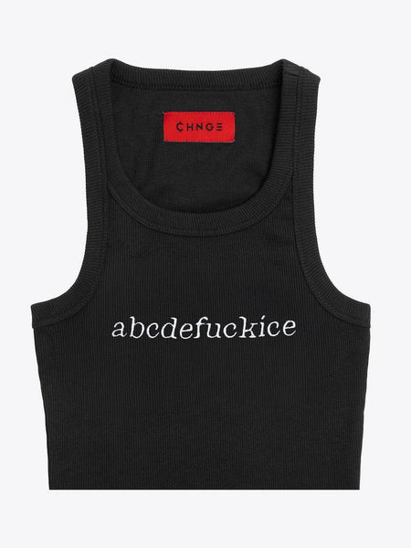 Abcdefuck Ice Cropped Rib Tank