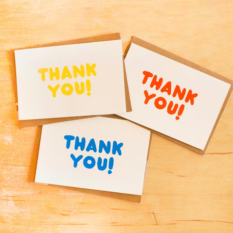 Thank You Card Set - Primary Colors