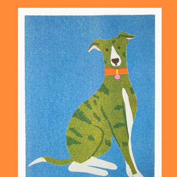 Whippet Mini Print - Blue