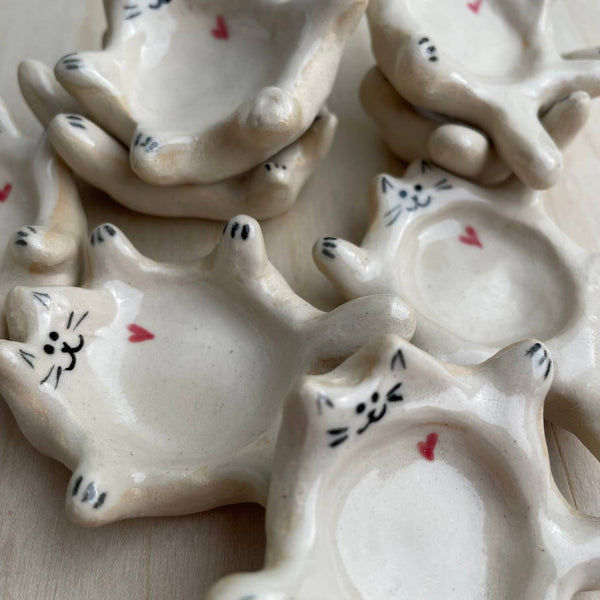 Handmade Ceramic Cat Ring Dish