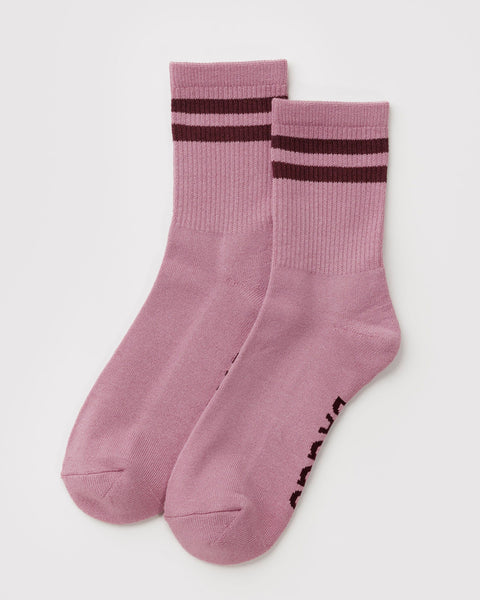 Ribbed Socks - Wild Plum Stripe