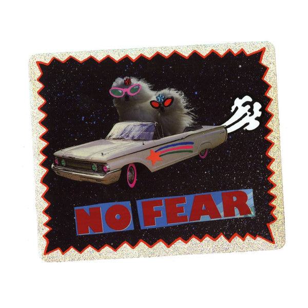 No Fear Glitter Sticker