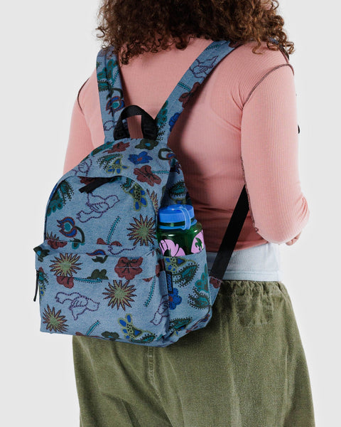 Medium Nylon Backpack - Digital Denim Birds