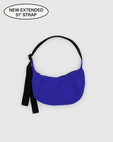 Small Nylon Crescent Bag - Lapis - 51" Strap