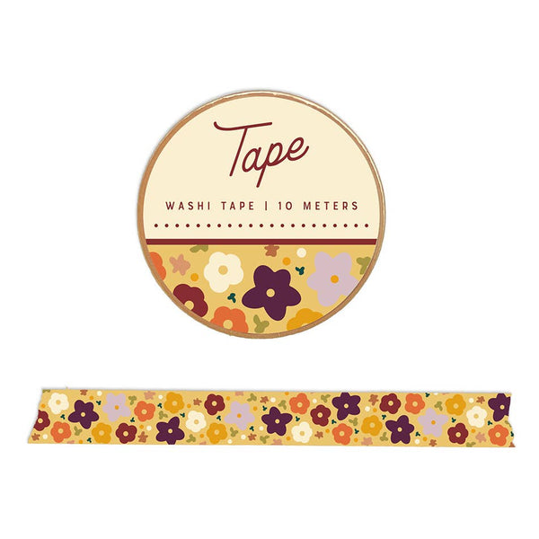 Fall Flower Pattern Washi Tape