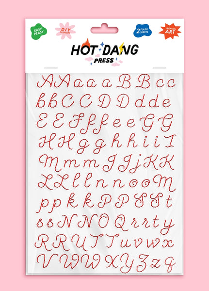 Embroidery Alphabet Red Sheet Set