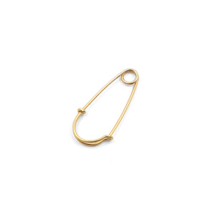 Wire Safety Pin Earring Coiled - 14K Yellow Gold