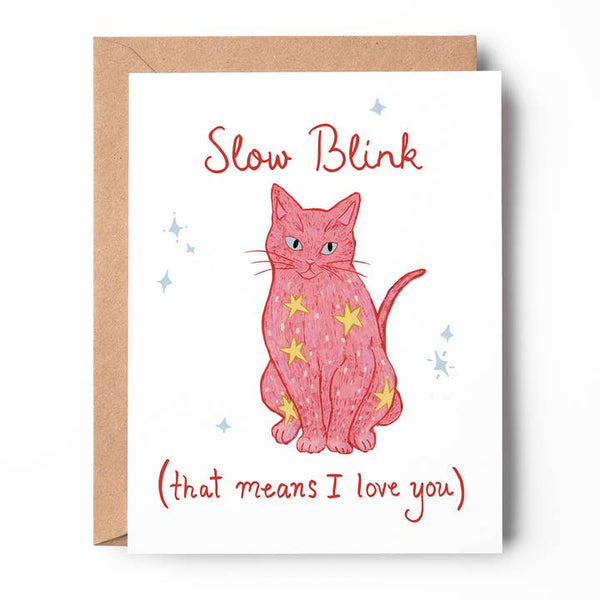 Slow Blink Cat Card