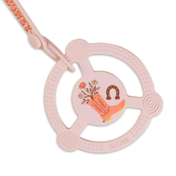 Silicone Teether Ring with Detachable Clip - Bloomin' Boot