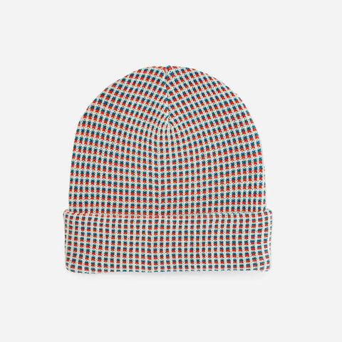 Simple Grid Knit Beanie - Jade