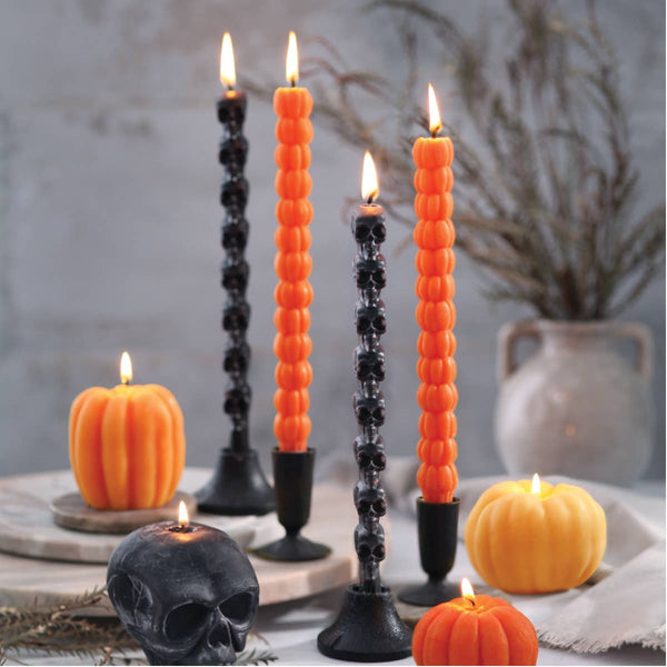 Sculpted Skull 10" Taper Candles – 100% Pure Beeswax
