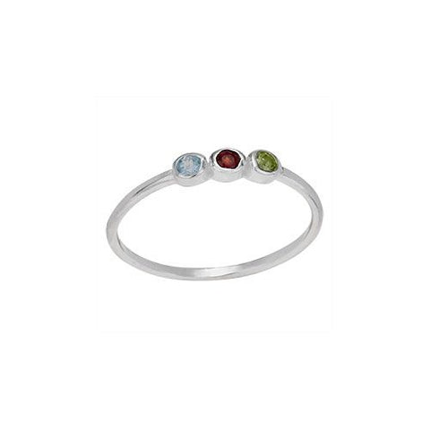 Triple Threat Gemstones Sterling Silver Ring