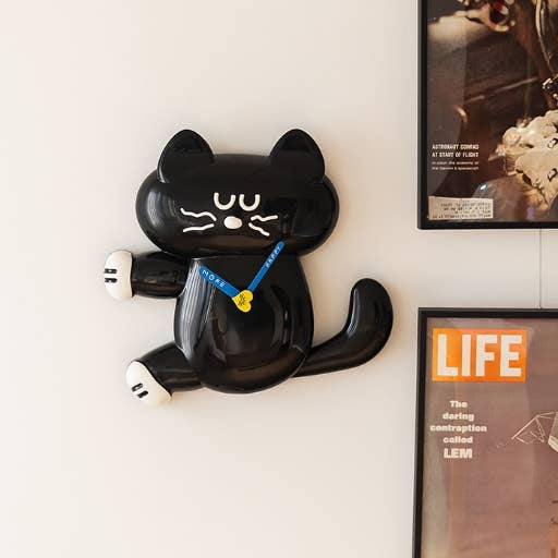 Romane Brunch Brother Mogry Moving Wall Deco Clock - Black