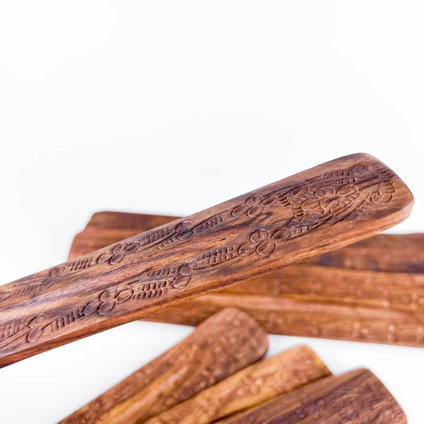 Floral Wood Incense Holder