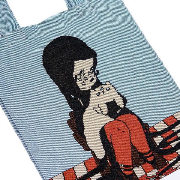 Love Cats Blanco Woven Tote