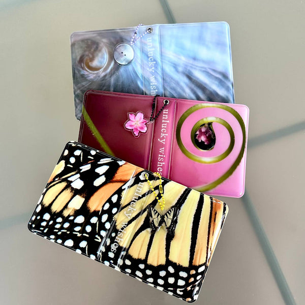 PVC Polaroid Photo Book - Iridescent Seashell Button Swirl