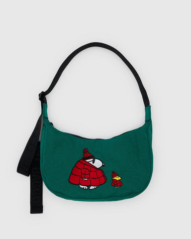 Medium Nylon Crescent Bag - Snoopy & Woodstock - 47" Strap