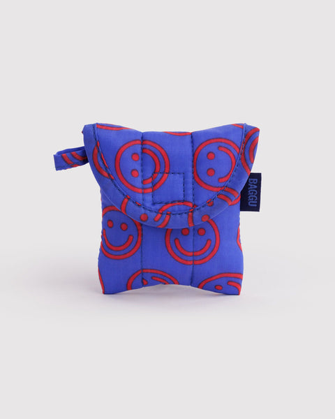Puffy Earbuds Case - Mini Cobalt Happy