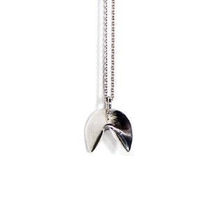 Fortune Cookie Necklace- Sterling Silver