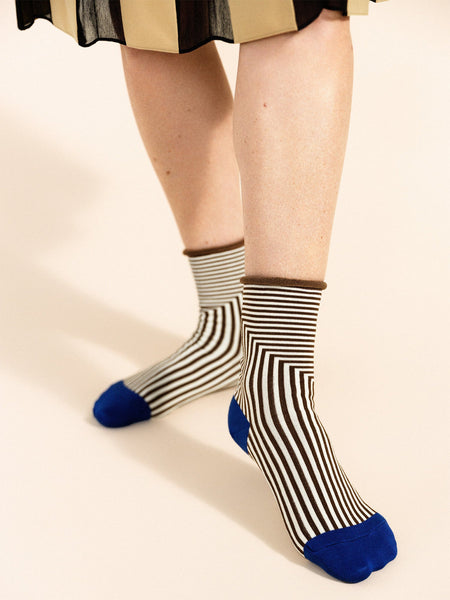 Corbusier Crew Socks - Brown