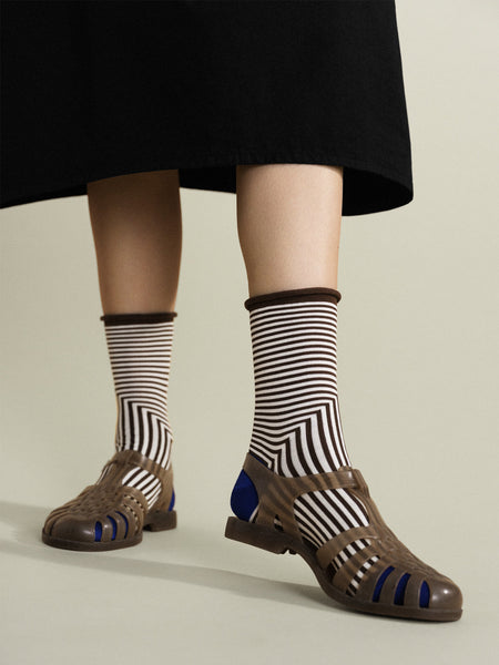 Corbusier Crew Socks - Brown