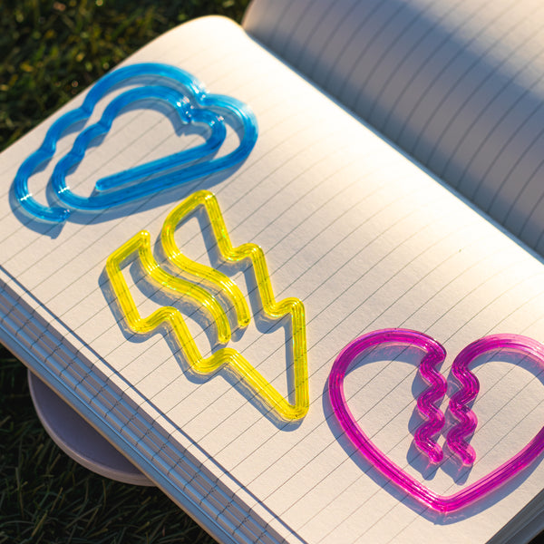 Heart Bookmark - Clear Orchid