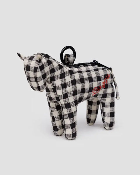 Horse Charm - Black & White Gingham