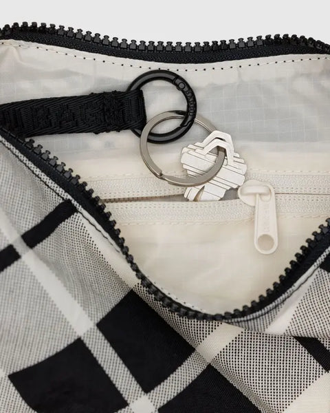 Small Nylon Crescent Bag - Mixed Plaid