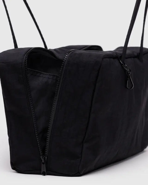 Medium Nylon Bowler Bag - Black