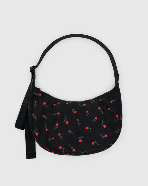 Medium Nylon Crescent Bag - Painted Wildflower