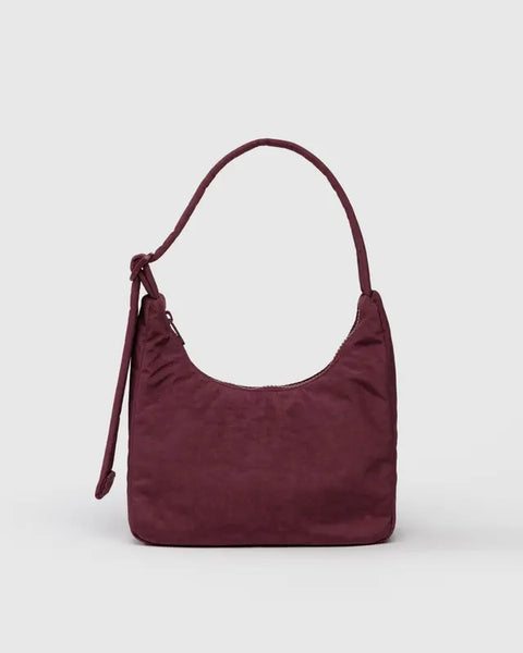 Mini Nylon Shoulder Bag - Mahogany