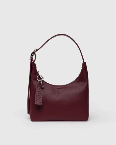 Mini Recycled Leather Shoulder Bag - Mahogany