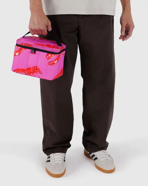 Puffy Lunch Bag - Pink Lobster