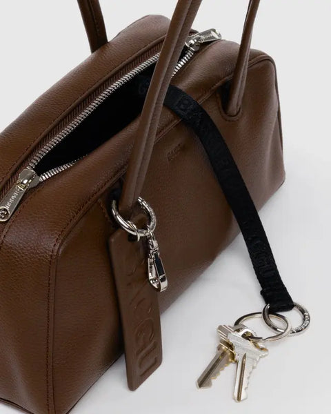 Small Recycled Leather Bowler Bag - Brown