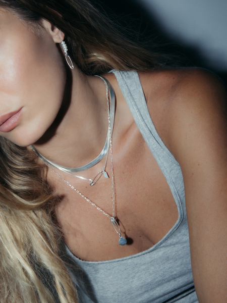 Safety Pin Earring in Sterling Silver