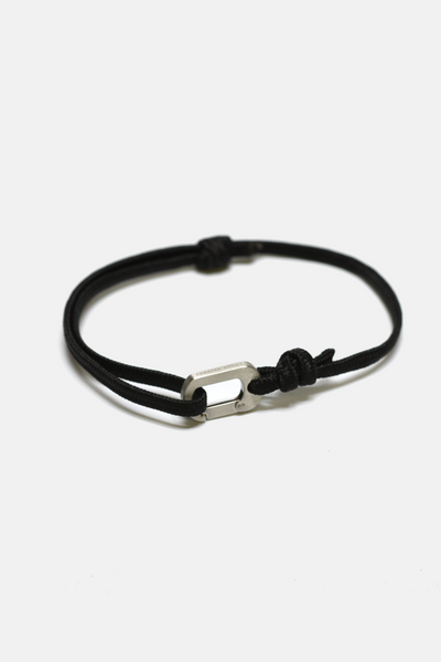 Thin Flat Rope Adjustable Bracelet - Black