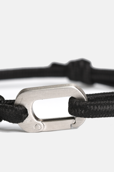 Thin Flat Rope Adjustable Bracelet - Black