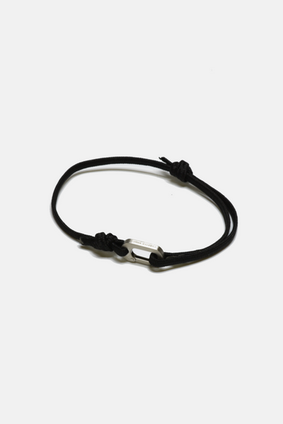 Thin Flat Rope Adjustable Bracelet - Black