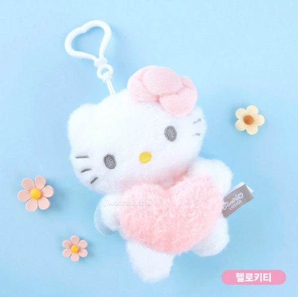 Sanrio Hello Kitty Heart Angel Plush Keychain