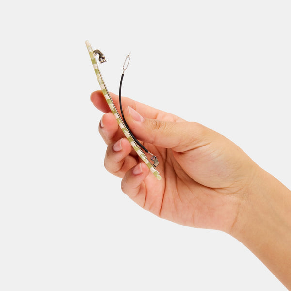 Skinny Wave Barrette - Olive Check