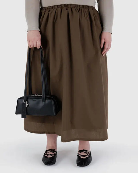 Small Recycled Leather Bowler Bag - Black